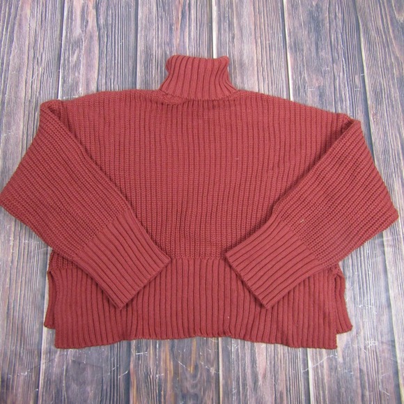 Madewell Sweater Womens Medium Rust Turtleneck Cropped Fair Trade Style N0065 - Picture 6 of 8